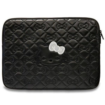 Hello Kitty Sleeve HKCSZPEKHBPK 14 czarny/black Zip PU Quilted Bows