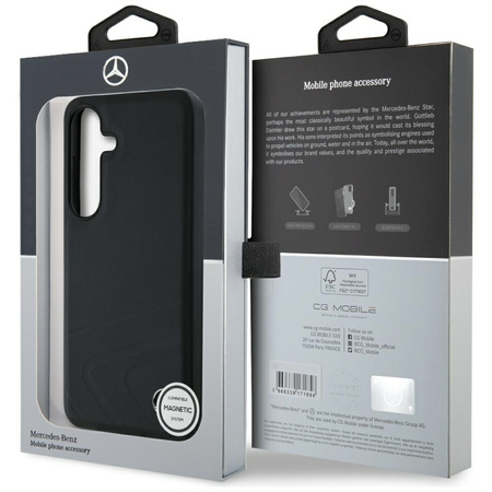 MERCEDES ETUI MAGNETYCZNE DO SAMSUNG GALAXY S25 HORIZONTAL CURVES DEBOSSED