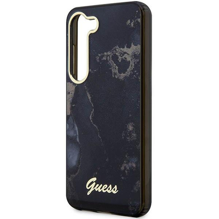 Etui Guess GUHCS23SHTMRSK S23 S911 - czarne Golden Marble Collection