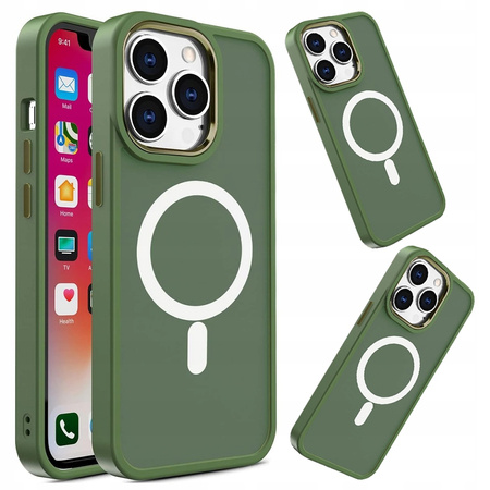 Magnetyczne etui z MagSafe Color Matte Case do iPhone 15 Plus - zielone