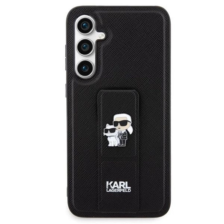Etui Karl Lagerfeld Gripstand Saffiano Karl&Choupette Pins na Samsung Galaxy S23 FE - czarne