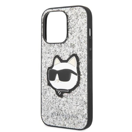 Karl Lagerfeld KLHCP14XG2CPS iPhone 14 Pro Max 6,7" srebrny/silver hardcase Glitter Choupette Patch