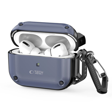 TECH-PROTECT ETUI ROUGH HOOK DO AIRPODS PRO 1 2 STALOWA OCHRONA I ZAWIESZKA