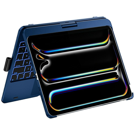 Etui Typecase Flexbook Touch z klawiaturą do iPad Pro 11" 2024/2025 ciemny niebieski