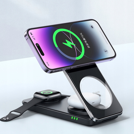 3in1 QI Docking Station for iPhone, Airpods, Watch, white, McDodo