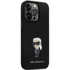 Etui Karl Lagerfeld KLHCP14LSMHKNPK na iPhone 14 Pro - czarne Silicone Ikonik Metal Pin