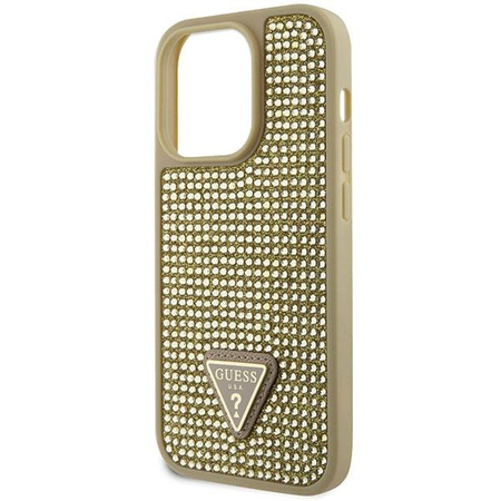 Etui Guess GUHCP14LHDGTPD na iPhone 14 Pro - złote Rhinestone Triangle