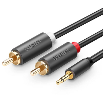UGREEN KABEL RCA 2X CINCH JACK 3,5MM 2M DO KONSOLI AUDIO WYSOKIEJ JAKOŚCI