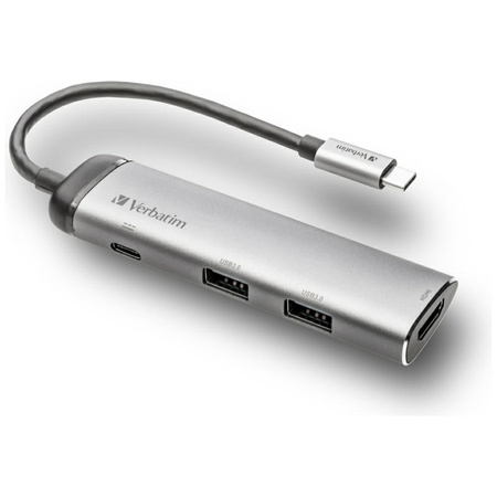 VERBATIM ADAPTER HUB USB-C 2xUSB-A 3.0 HDMI DO LAPTOPA KOMPUTERA ALUMINIOWY