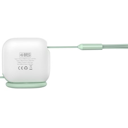 Baseus Traction Series zwijany kabel 3 w 1 USB Typ C - micro USB / USB Typ C / Lightning Power Delivery 100W 1,7m zielony (CAQY000006)