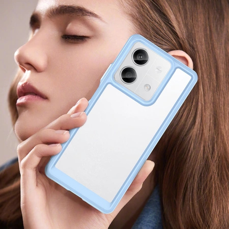 Etui Outer Space Case z żelową ramką do Xiaomi Redmi Note 13 Pro - niebieskie