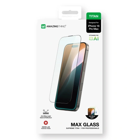 AMAZINGTHING SZKŁO HARTOWANE TITAN MAX TEMPERED GLASS DO IPHONE 16 PRO MAX