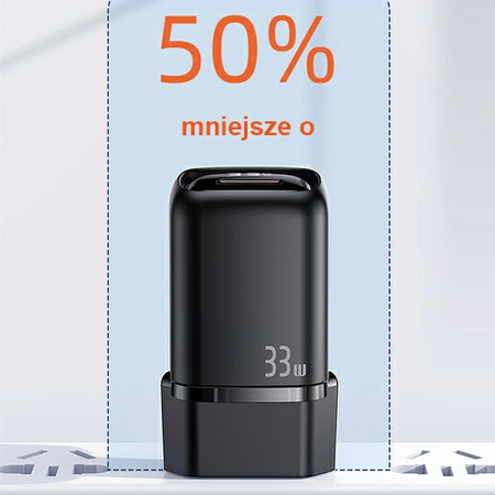 USAMS ŁADOWARKA 1XUSB-C 1XUSB T46 33W DO TELEFONÓW APPLE IPHONE PD3.0 QC3.0