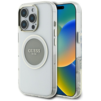 GUESS CASE IML METAL CIRCLE DO IPHONE 16 PRO MAX Z MAGNETYCZNYM ZAMKNIĘCIEM