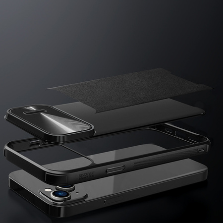 Nillkin CamShield Leather S Case etui iPhone 14 Pro Max pokrowiec z osłoną na aparat zielone