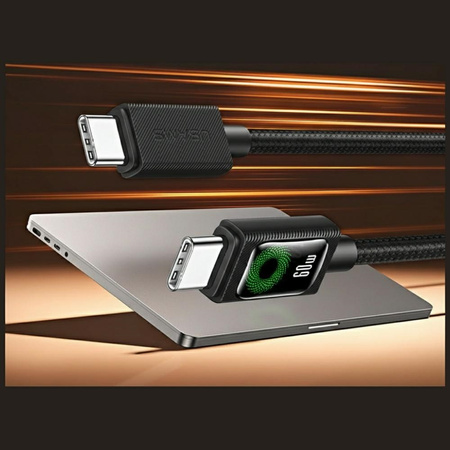 Kabel USAMS U92 60W USB-C do USB-C 1.2m  czarny