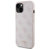 Etui Guess 4G Metal Gold Logo na iPhone 15 - różowe
