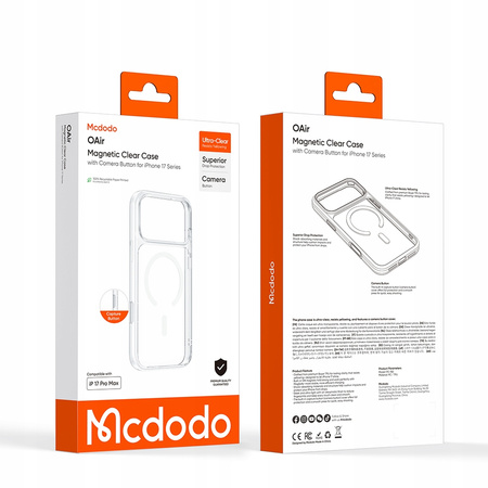 MCDODO ETUI MAGNETYCZNE CLEAR CASE WZMOCNIONE DO MAGSAFE IPHONE 17 PRO MAX