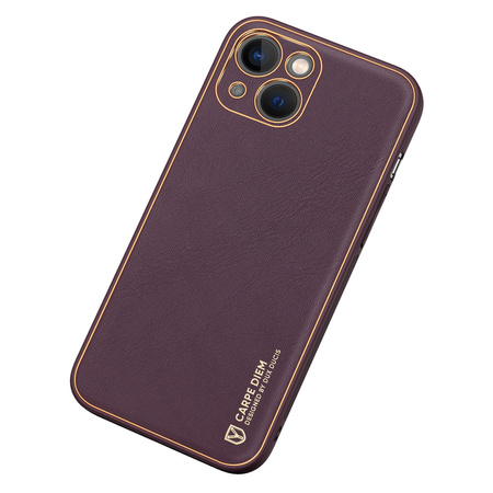 Dux Ducis Yolo etui iPhone 14 Plus elegancki pokrowiec ze skóry ekologicznej fioletowy
