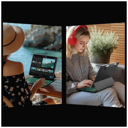Etui Typecase Edge z klawiaturą do iPad  Air 11" 2024/2025 czarny