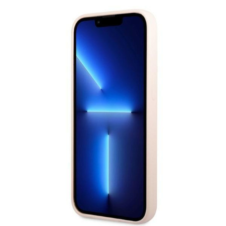 Guess GUHMP13XSPLP iPhone 13 Pro Max 6,7" różowy/pink hard case Silicone Logo Plate MagSafe