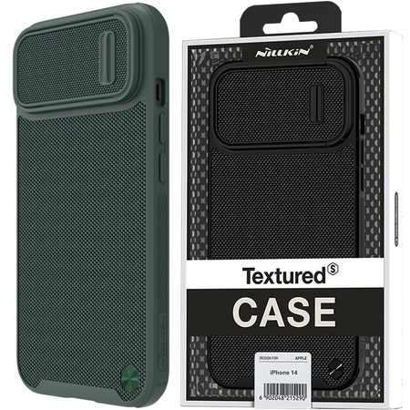 Nillkin Textured S Case etui iPhone 14 pancerny pokrowiec z osłoną na aparat zielony