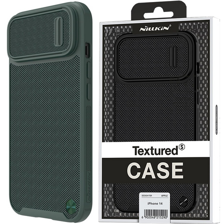 Nillkin Textured S Case etui iPhone 14 Plus pancerny pokrowiec z osłoną na aparat zielony