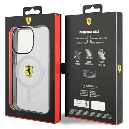 Etui Ferrari FEHMP14LURKT na iPhone 14 Pro przezroczysty/- przezroczyste hardcase Outline Magsafe