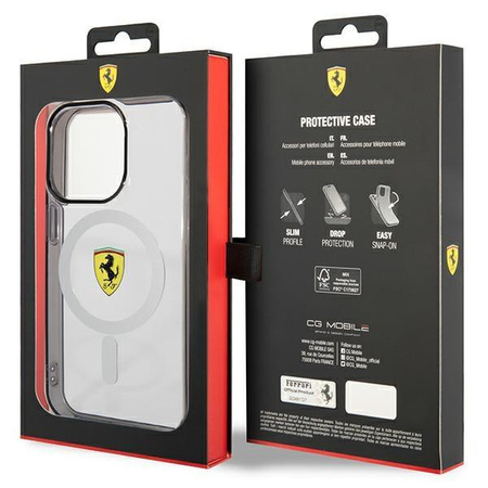 Etui Ferrari FEHMP14XURKT na iPhone 14 Pro Max 6.7" przezroczysty/- przezroczyste hardcase Outline Magsafe