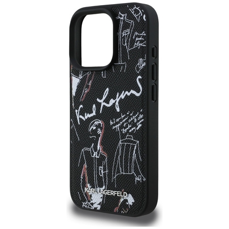 Etui Karl Lagerfeld Grained Pattern &    Logo MagSafe do iPhone 16 Pro czarny