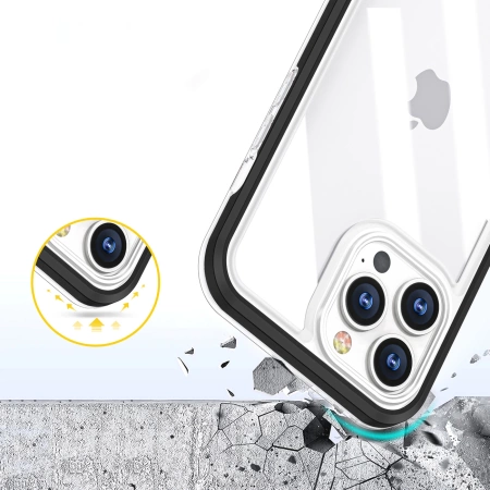 HURTEL ETUI POKROWIEC CASE ŻELOWY DO IPHONE 13 PRO MAX CLEAR 3IN1 Z RAMKĄ