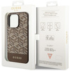 Etui Guess GCube Stripes MagSafe GUHMP14LHGCFSEW na iPhone 14 Pro - brązowe