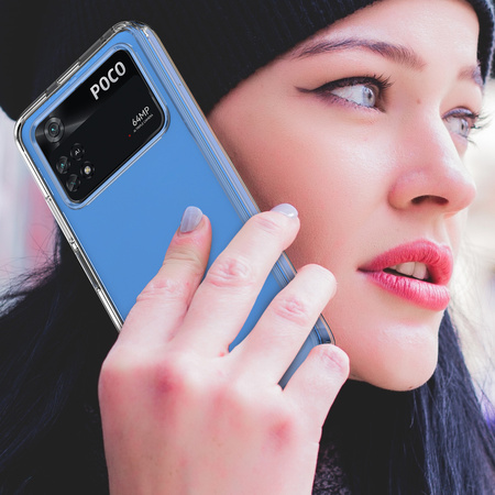 Outer Space Case etui Xiaomi Poco M4 Pro pokrowiec z elastyczną ramką niebieskie