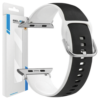 Beline pasek Apple Watch Silico Leather38/40/41mm czarno-biały /black-white box
