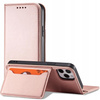 Magnet Card Case etui do iPhone 12 Pro pokrowiec portfel na karty kartę podstawka różowy