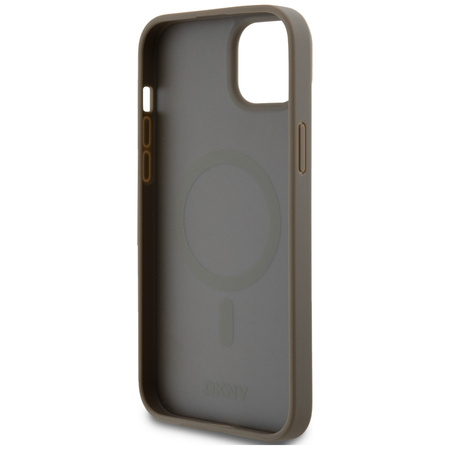 DKNY ETUI HARDCASE DO IPHONE 15 PLUS 14 PLUS 6.7 LEATHER PATTERN DO MAGSAFE