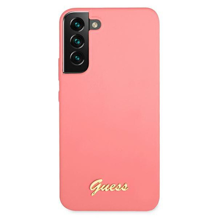 Guess GUHCS22MLSLMGFU S22+ S906 fuksja/fuchsia hardcase Silicone Script Metal Logo