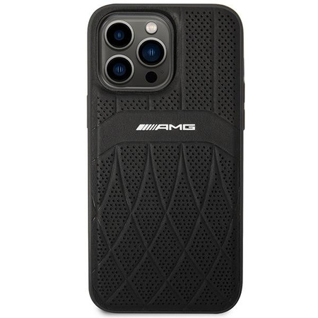 AMG AMHMP14XOSDBK iPhone 14 Pro Max 6,7" czarny/black hardcase Leather Curved Lines MagSafe