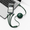 Baseus Bright Mirror 2 zwijany kabel przewód 3w1 USB Typ C - micro USB + Lightning + USB Typ C 3.5A 1.1m zielony (CAMJ010206)
