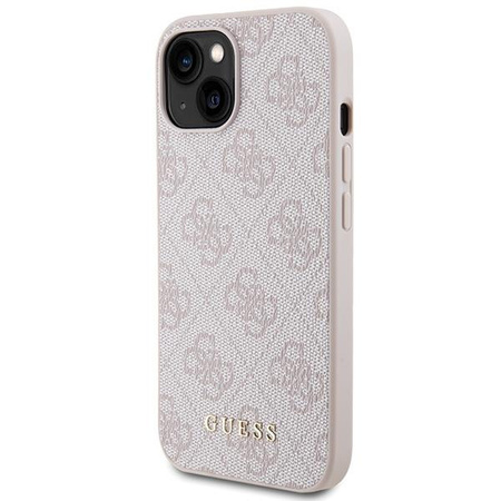 Etui Guess 4G Metal Gold Logo na iPhone 15 - różowe