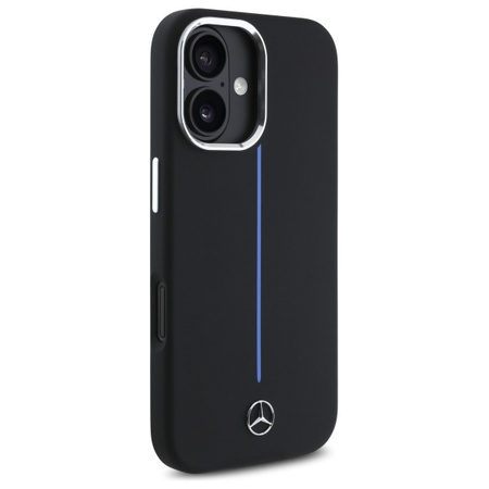 MERCEDES ETUI DO IPHONE 16 6.1 HARDCASE SILIKONOWE DO MAGSAFE BLUE STRIPE