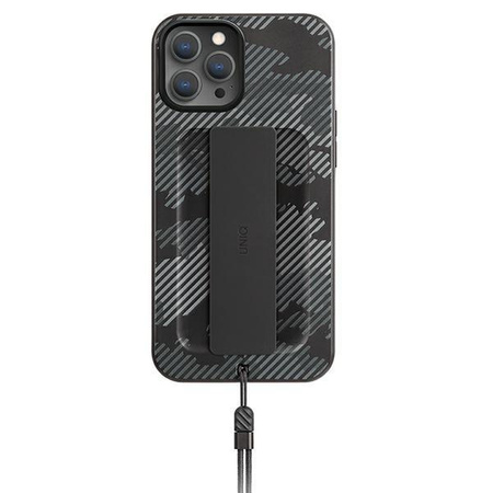 Etui Uniq Heldro na iPhone 12 / iPhone 12 Pro czarny moro/charcoal camo Antimicrobial