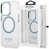 Guess GUHMP14LHTRMB iPhone 14 Pro 6,1" niebieski/blue hard case Metal Outline Magsafe