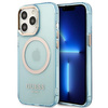 Guess GUHMP13LHTCMB iPhone 13 Pro / 13 6,1" niebieski/blue hard case Gold Outline Translucent MagSafe