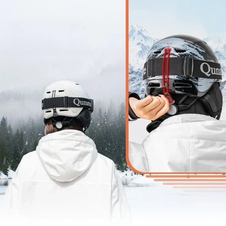 Kask narciarski Qunature 10130003003 z nausznikami snowboard rozmiar L - czarny