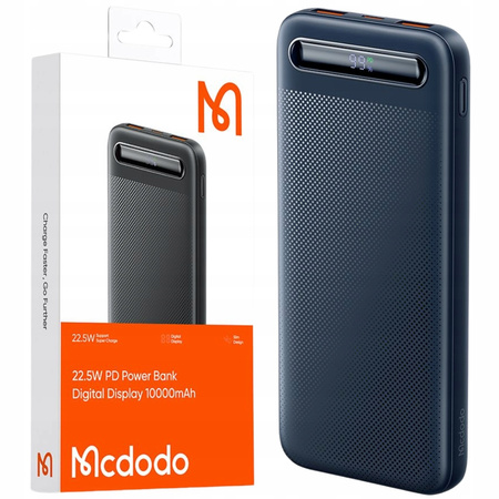 MCDODO POWERBANK 10000MAH Z WYŚWIETLACZEM 3X USB USB-C 22,5W + KABEL USB-C