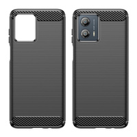 Carbon Case etui Motorola Moto G53 elastyczny silikonowy karbonowy pokrowiec czarne