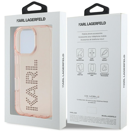 KARL LAGERFELD ETUI RHINESTONES LOGO DO IPHONE 16 PRO ELEGANCKIE I OCHRONNE