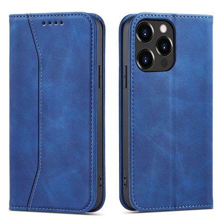 Magnet Fancy Case etui iPhone 14 Plus pokrowiec z klapką portfel podstawka niebieskie