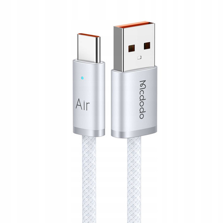 MCDODO KABEL USB-A USB-C SZYBKIE ŁADOWANIE USB TYP C 6A 100W 2M LED BIAŁY